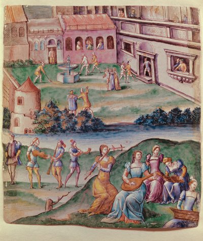 Concert in the Courtyard of a Chateau by Leonard Limousin